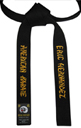 Black Belt with Oriental/Bamboo Style Embroidery